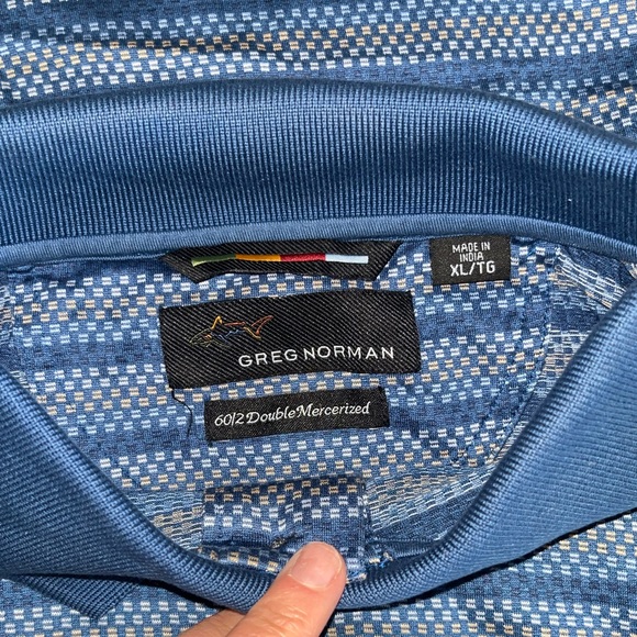 Men's Greg Norman Mercerized Cotton Golf Polo Shark Blue XL - Picture 5 of 15
